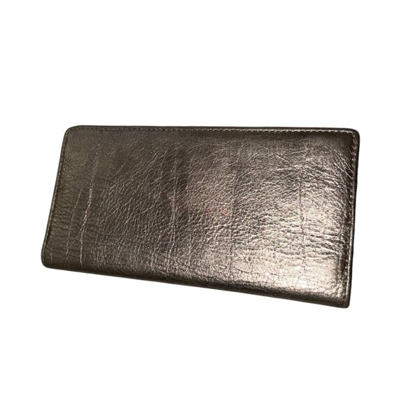 coach FALL WINTER HOLIDAY rose gold METALLIC check book wallet - Picture 4 of 5